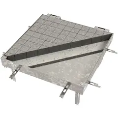 PAVING Schachtabdeckung mit Öffnungshilfe Rahmen und Deckel aus Stahl feuerverzinkt