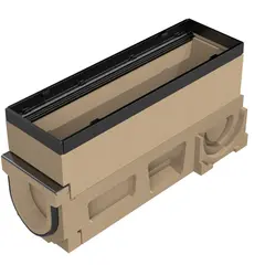 Collecteur/dessableur pour Swissdrain 100 avec joint à lèvre et sorties préformées latérales, sortie verticale DN 100